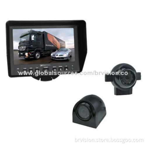 Truck Rearview System with 7-inch Vehicle Monitor and Water-resistant Camera, 20m Extension Cable